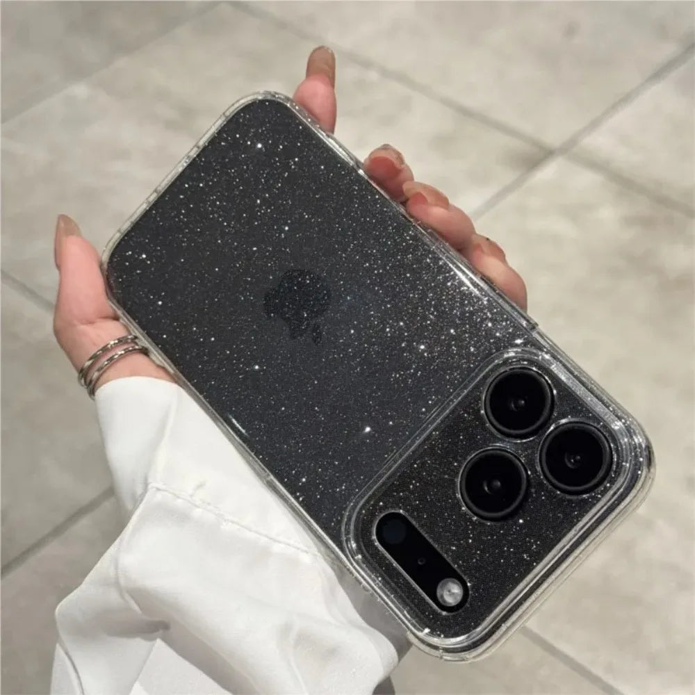 FUCHU Luxury Glitter Silicone Clear iPhone Case Pro Series