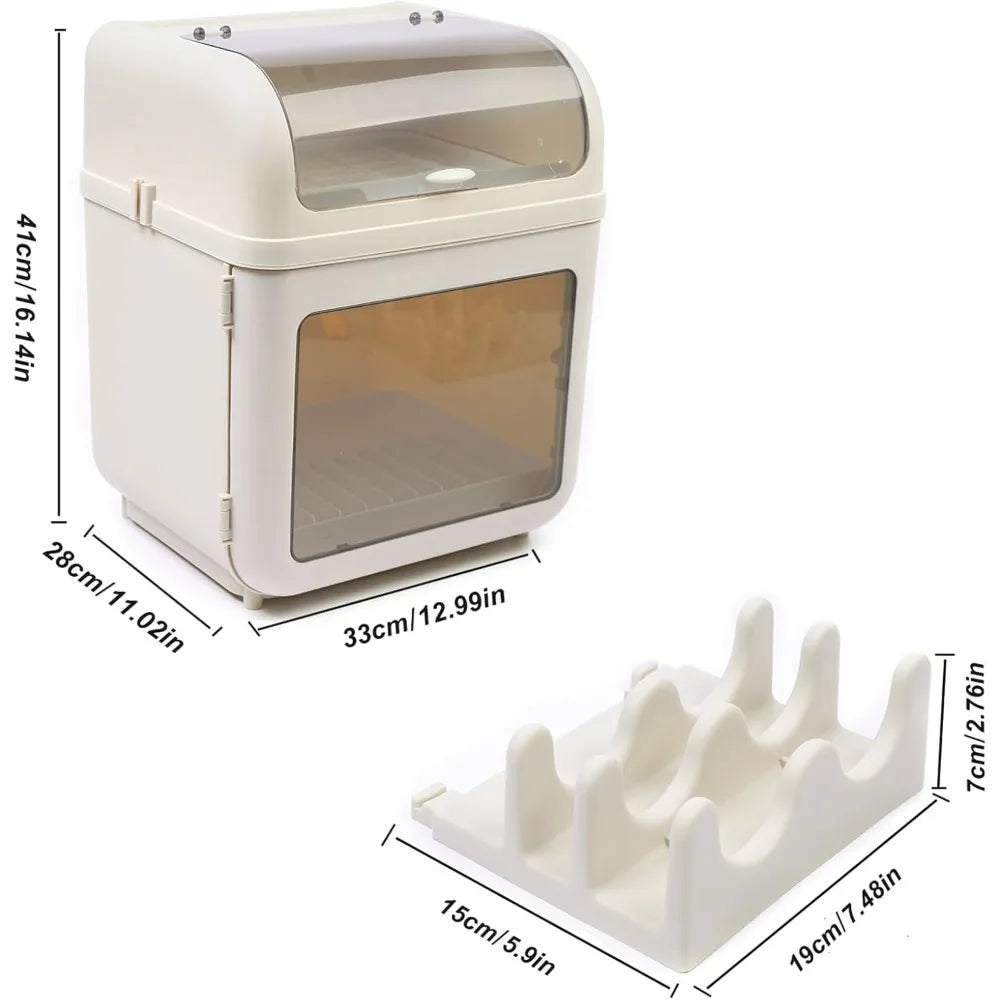 Two Tier Multi Function Dish Drying Rack Drainer Board Lid