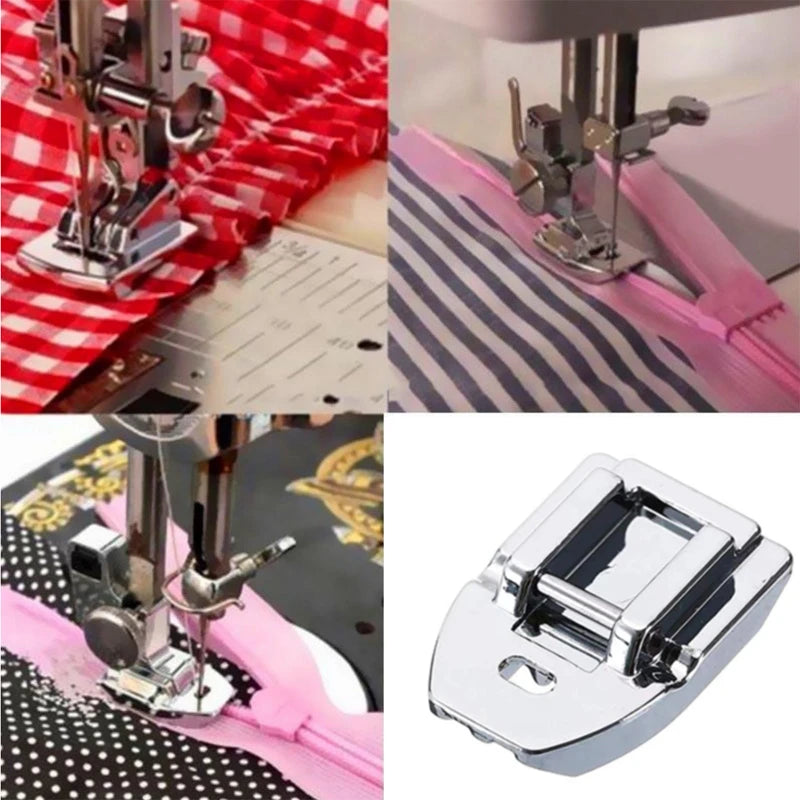 Silver Grey Invisible Zipper Foot - Easy Attachment, High Precision, Compatible with Singer, Brother, Janome, Babylock