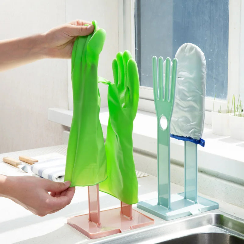 Hot Sale Plastic Household Glove Drying Rack - Dishcloth Drain Rack And Kitchen Countertop Utensil Hanging Rack With Drip Tray - Multifunctional Storage Organizer