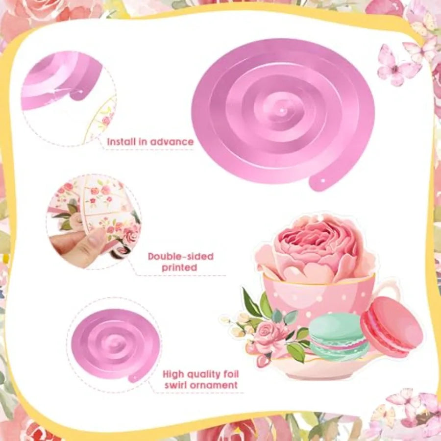 Floral Hanging Paper Swirls Ceiling Decor For Parties