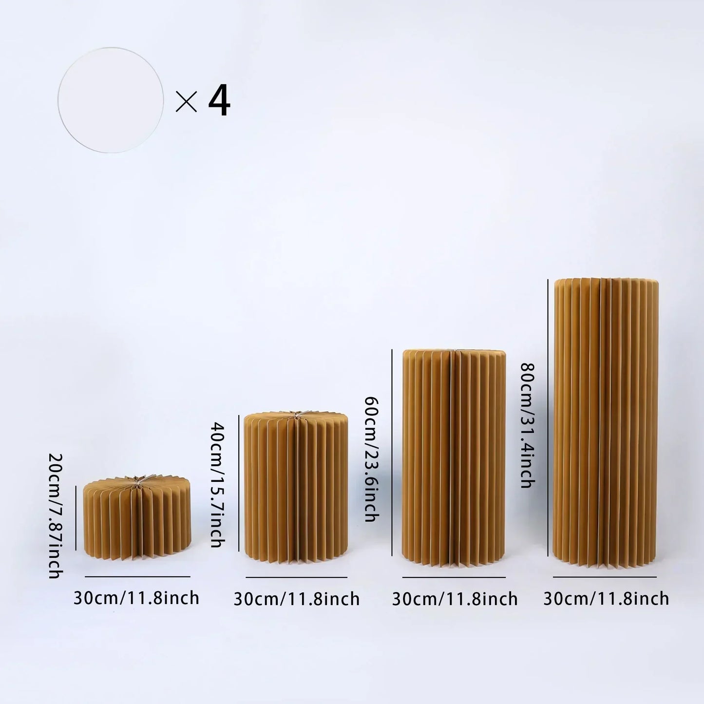Foldable Paper Columns Cylinder Stands for Wedding and Party Decor