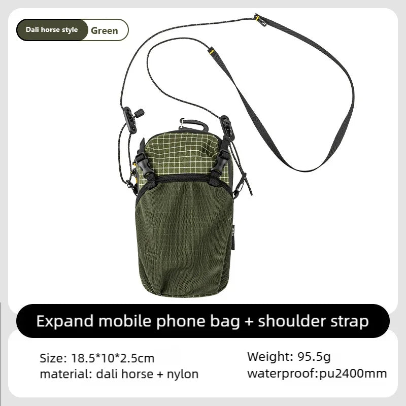 Waterproof Dyneema Water Bottle Bag,420D Nylon Holder with Phone Pocket and Adjustable Strap for Cycling,Camping Essentials