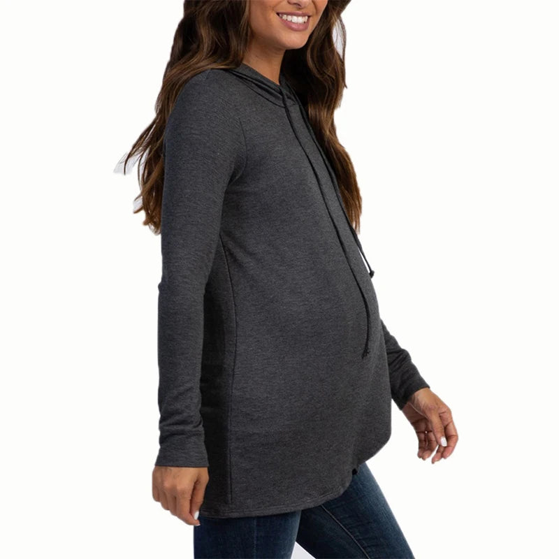 Guangdong Maternity Hooded Sweatshirt Nursing Long Sleeve Winter Wear