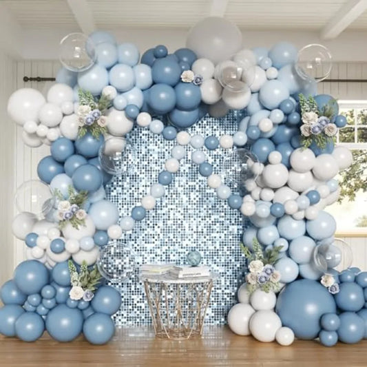Balloon Arch Kit, 162pcs Light Clear Balloons for Wedding Bridal Shower Baby Shower Gender Reveal Baby Boy Birthday Party Decor