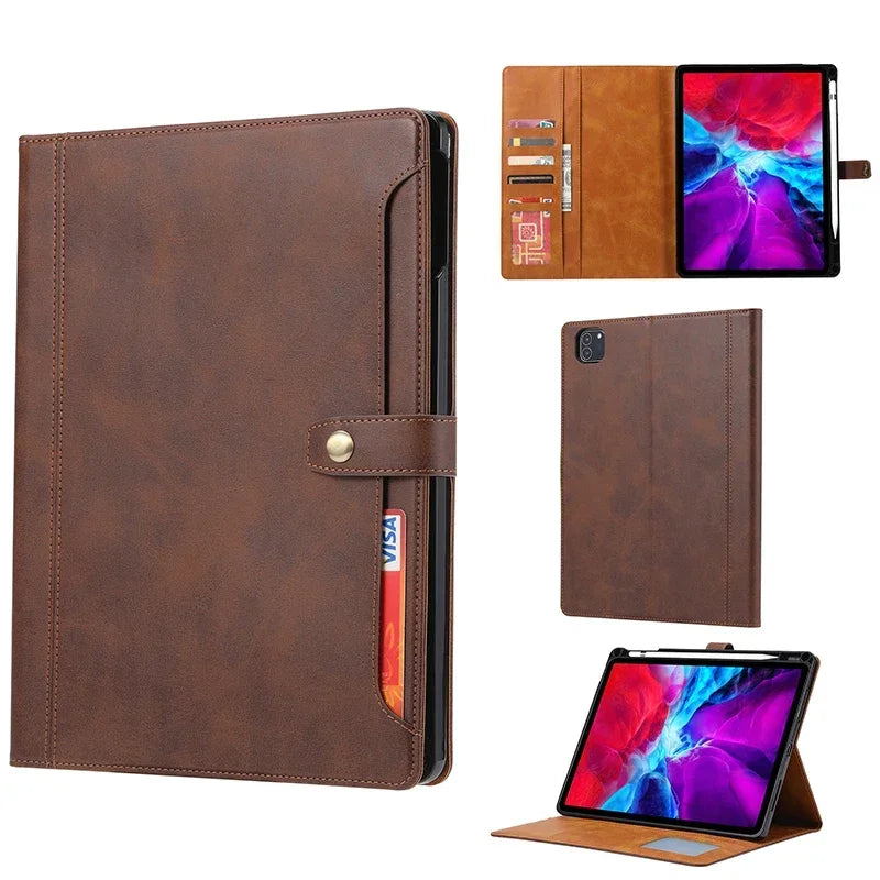 Luxury Flip Leather Book Case For iPad Pro 13 11 12 9 Air 4 5 Mini Wallet Card Holder Stand Cover