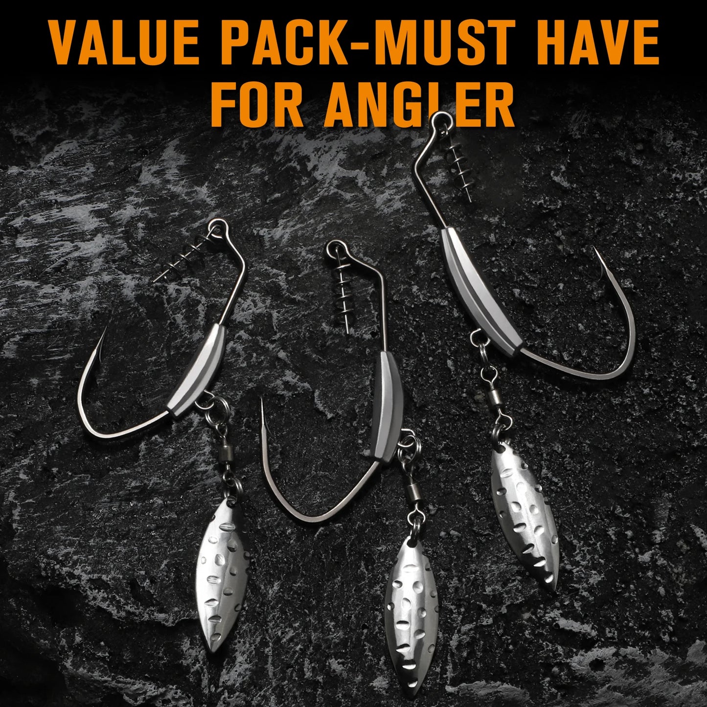 Dovesun 12PCS Underspin Weighted Swimbait Hooks Weighted Fishing Hooks Saltwater Freshwater Worm Weedless Hooks for Bass Fishing