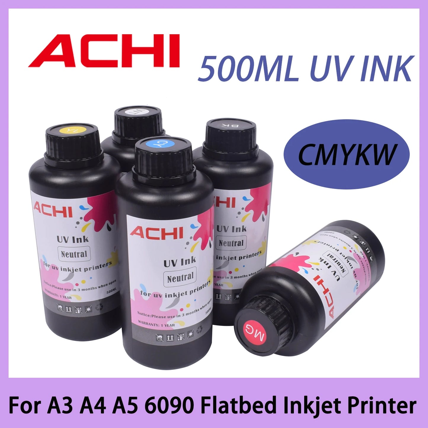 Cnczone UV Ink 5x500ml for R1390 XP600 TX800 Printheads