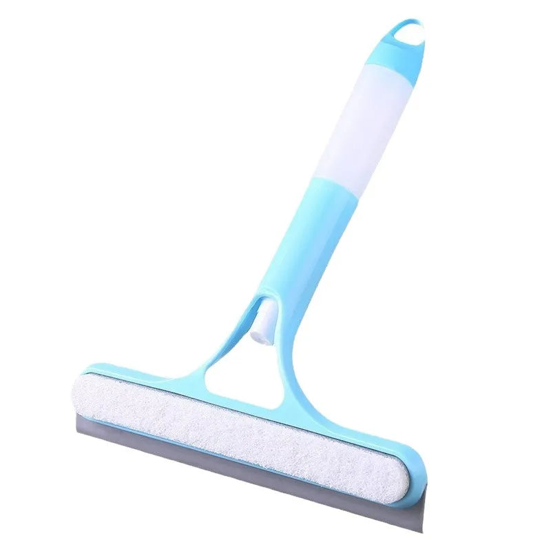 3 in 1 Double Sided Glass Squeegee Integrated Liquid Add Window Cleaning Brush Multi‑Purpose Bathroom Shower Glass Wiper