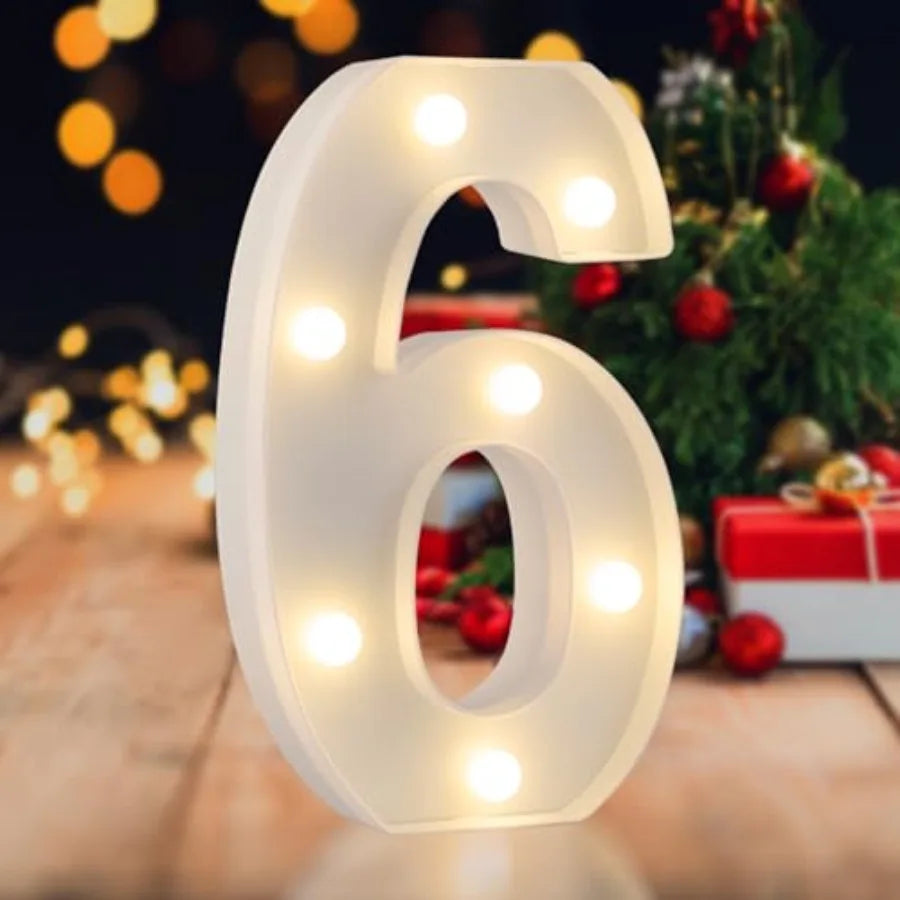 LED Marquee Numbers, 0-9 Light Up Letters, Battery Powered LED Letter Lights for Birthday Party, Christmas Night, Home, Bar, Gr