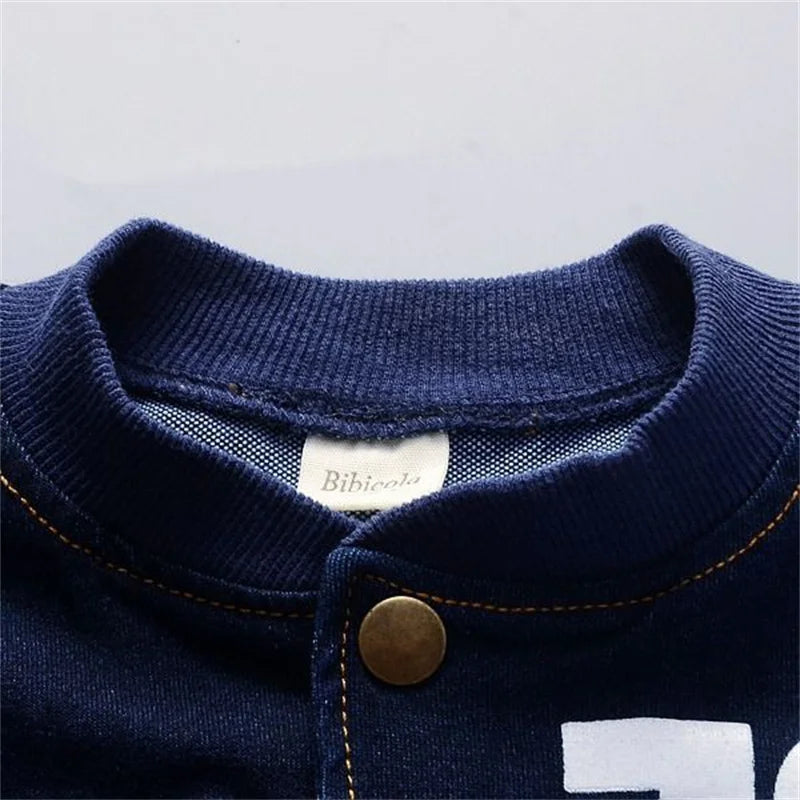 BibiCola Toddler Boy Spring Autumn Coat And Jeans Set