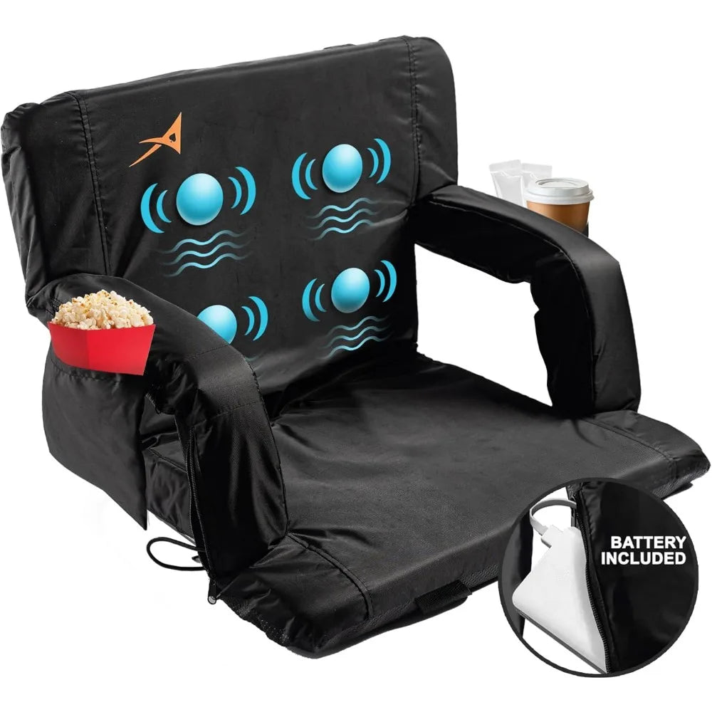 ACELETIQS Stadium Bleacher Seat With Back Support USB Battery Included