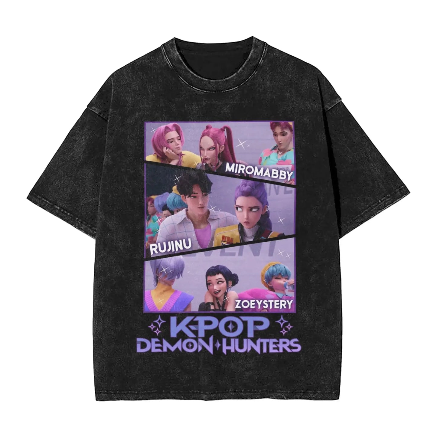 Huntrix K Pop Demon Hunters Tee Shirt Mira Rumi Zoey