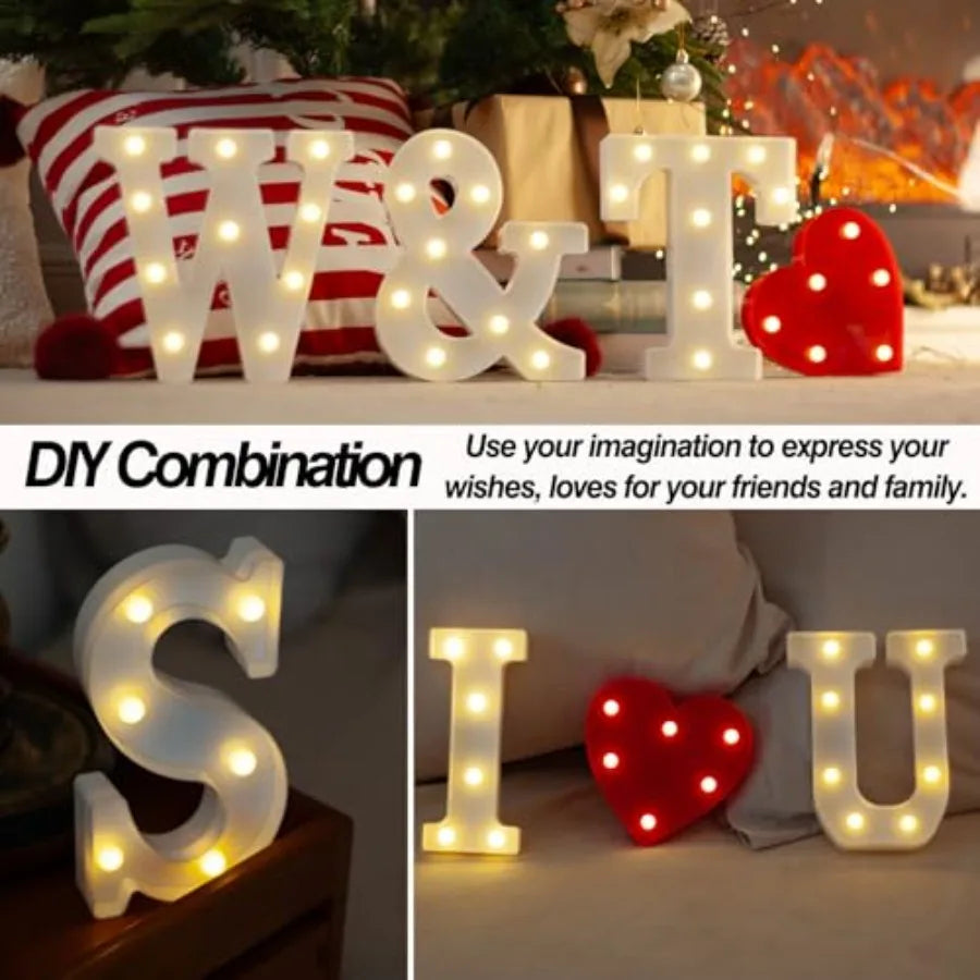 LED Marquee Numbers, 0-9 Light Up Letters, Battery Powered LED Letter Lights for Birthday Party, Christmas Night, Home, Bar, Gr