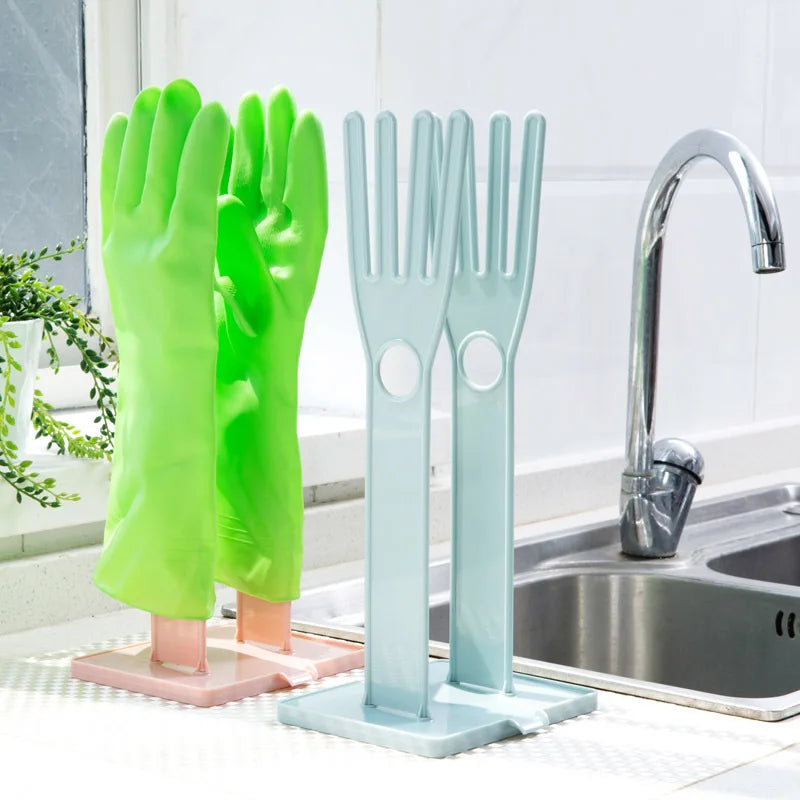 Hot Sale Plastic Household Glove Drying Rack - Dishcloth Drain Rack And Kitchen Countertop Utensil Hanging Rack With Drip Tray - Multifunctional Storage Organizer