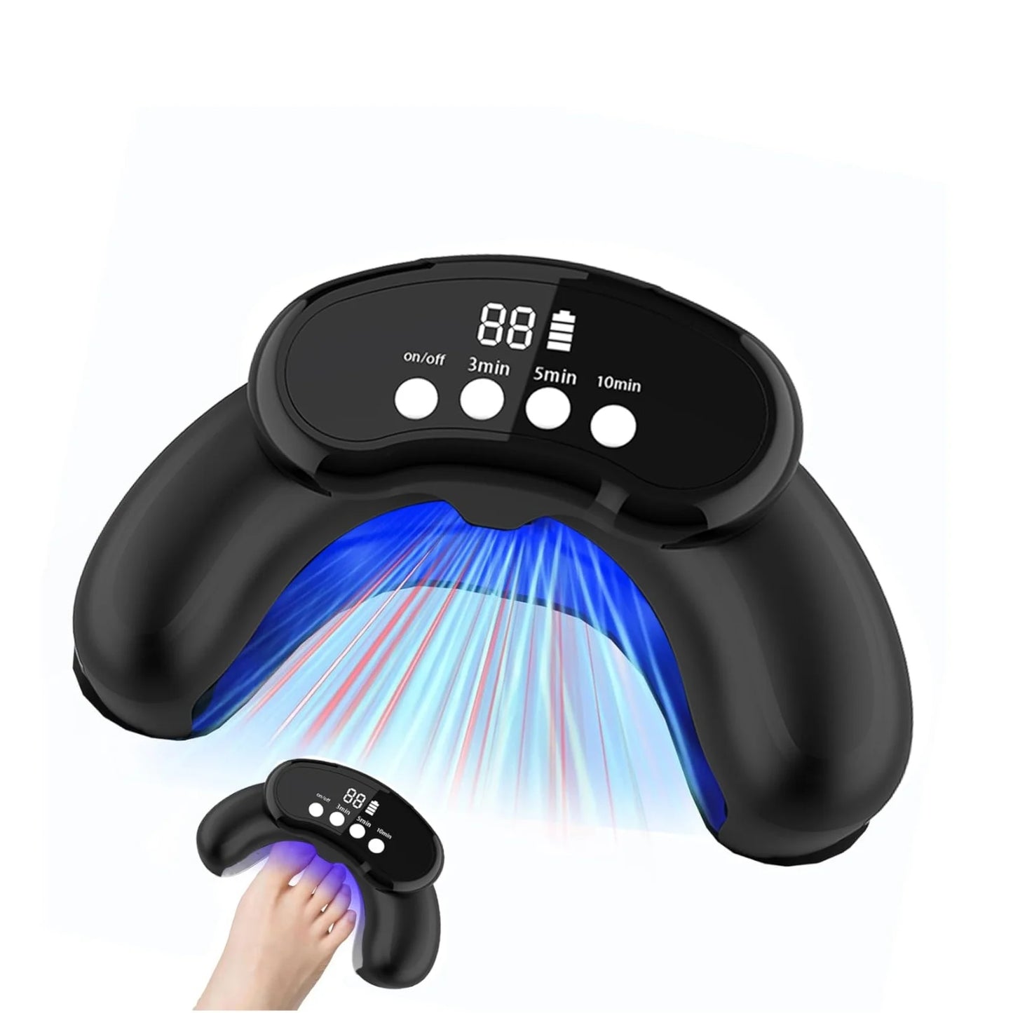 45W Nail Fungus Treatment Device 30LED Rechargeable 470nm 905nm Blue Light with Digital Displays Addressing Weak&Damaged Nails