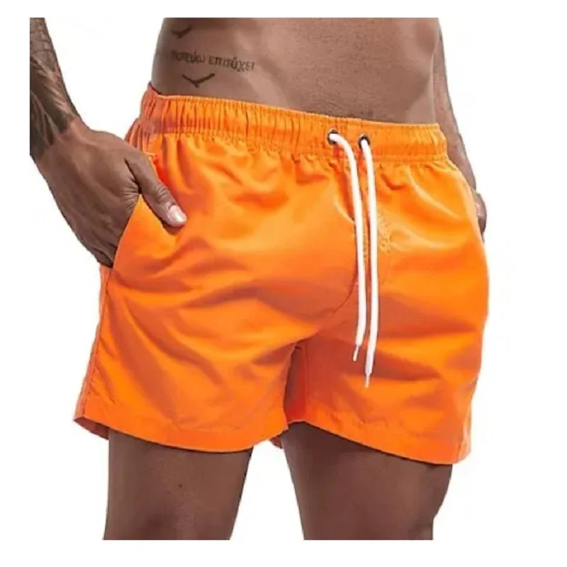 Men's Low Waist Surf Trunk Swim Short With Pockets Beach Board Shorts Bathing Suit Nylon Quick Dry