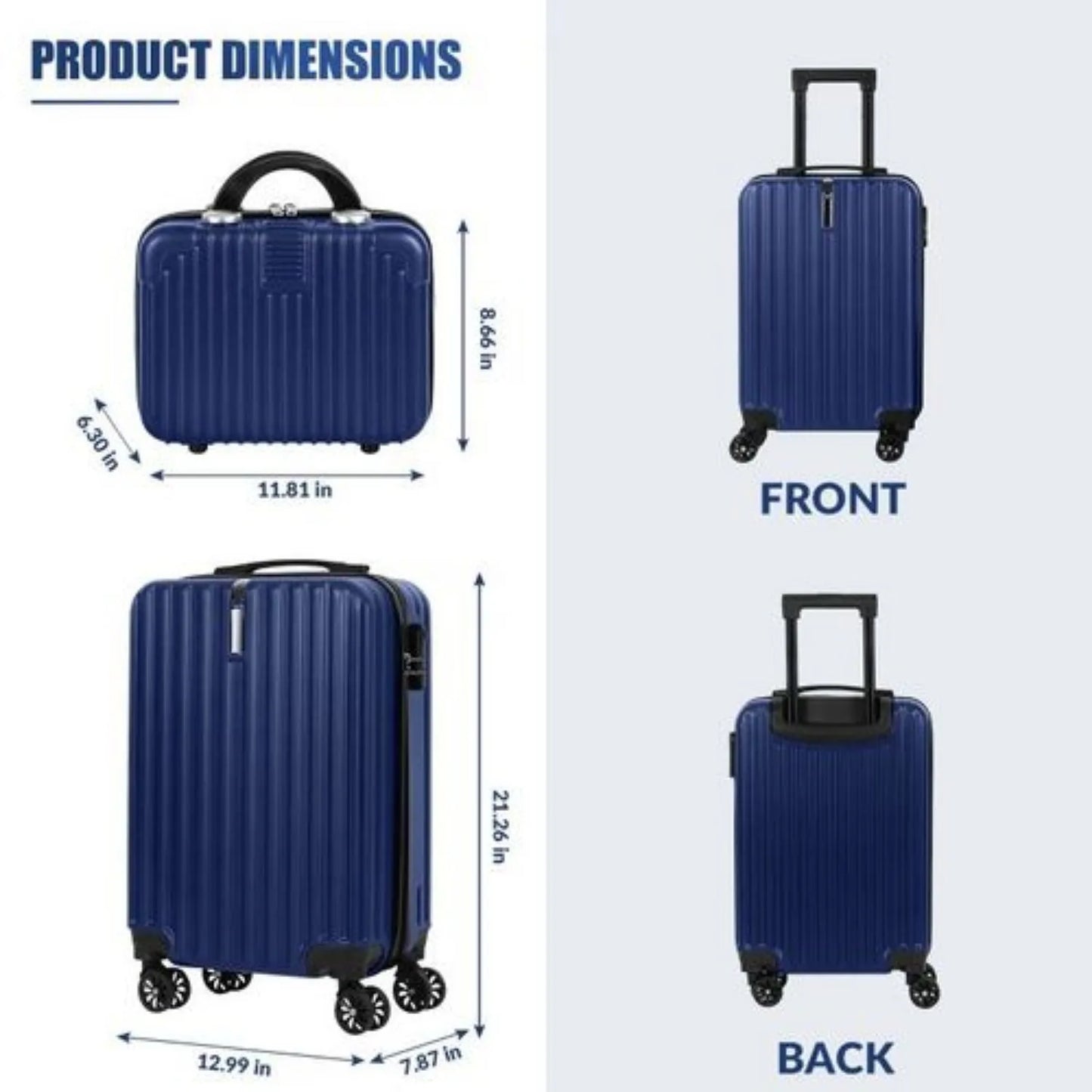 Two Piece Hardshell Luggage Set With Spinner Wheels TSA Lock