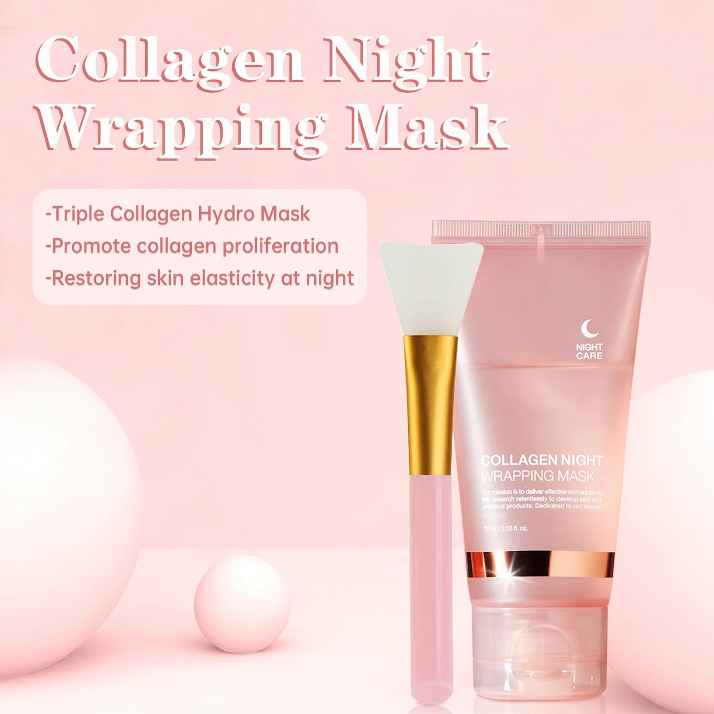 Feature Collagen Night Wrapping Face Mask For Elasticity Hydration