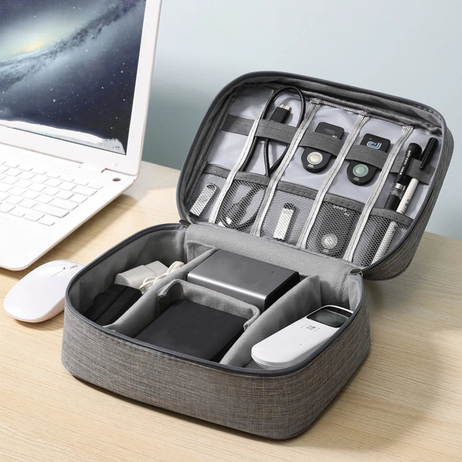 AHTOSKA Waterproof Cable Organizer Pouch For Chargers And Cables