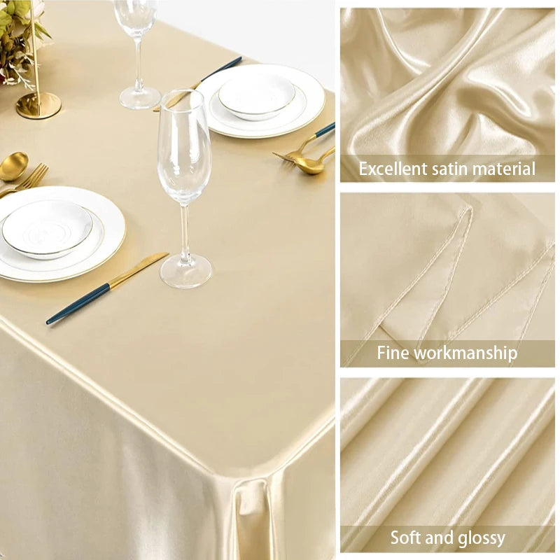 Guangdong Satin Tablecloth For Wedding Banquet And Party