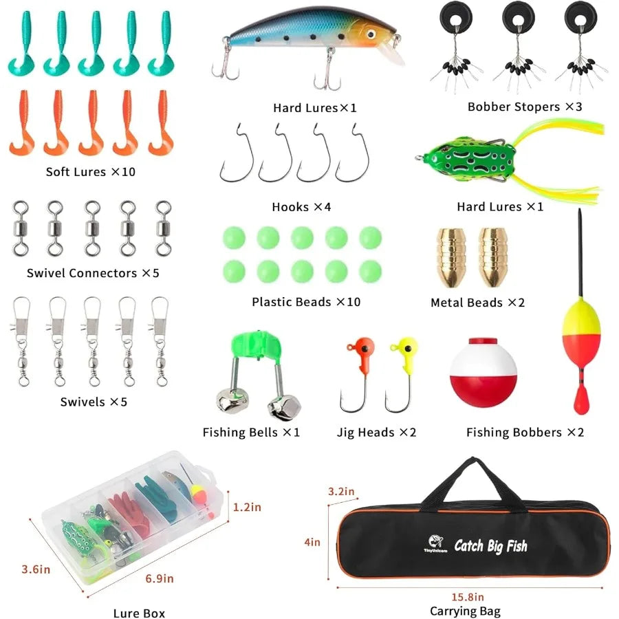 Hignconcerned Portable Telescopic Fishing Rod And Reel Kit