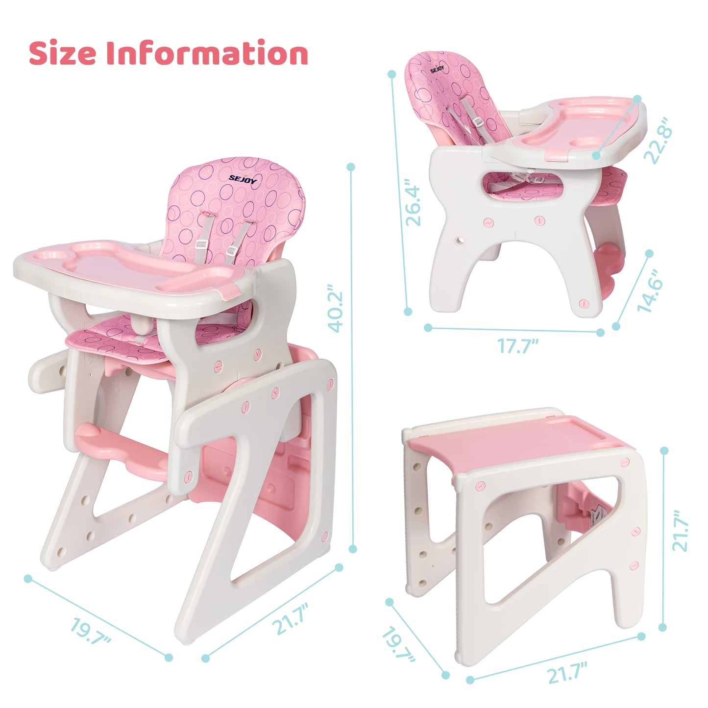 Sejoy Adjustable Baby High Chair For Easy Feeding Time