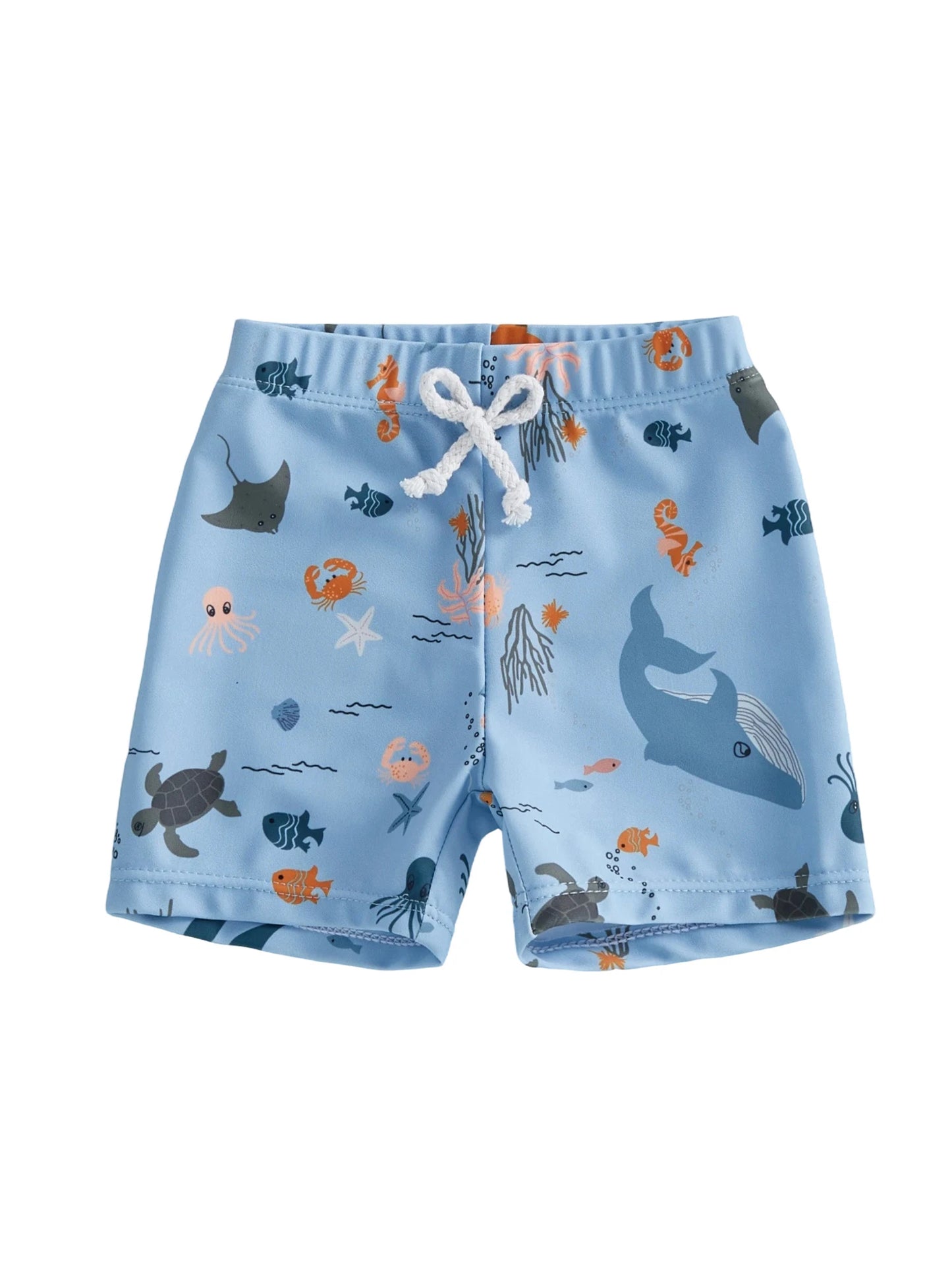 Kids Shark Print Quick Dry Swim Shorts For Summer Beachwear