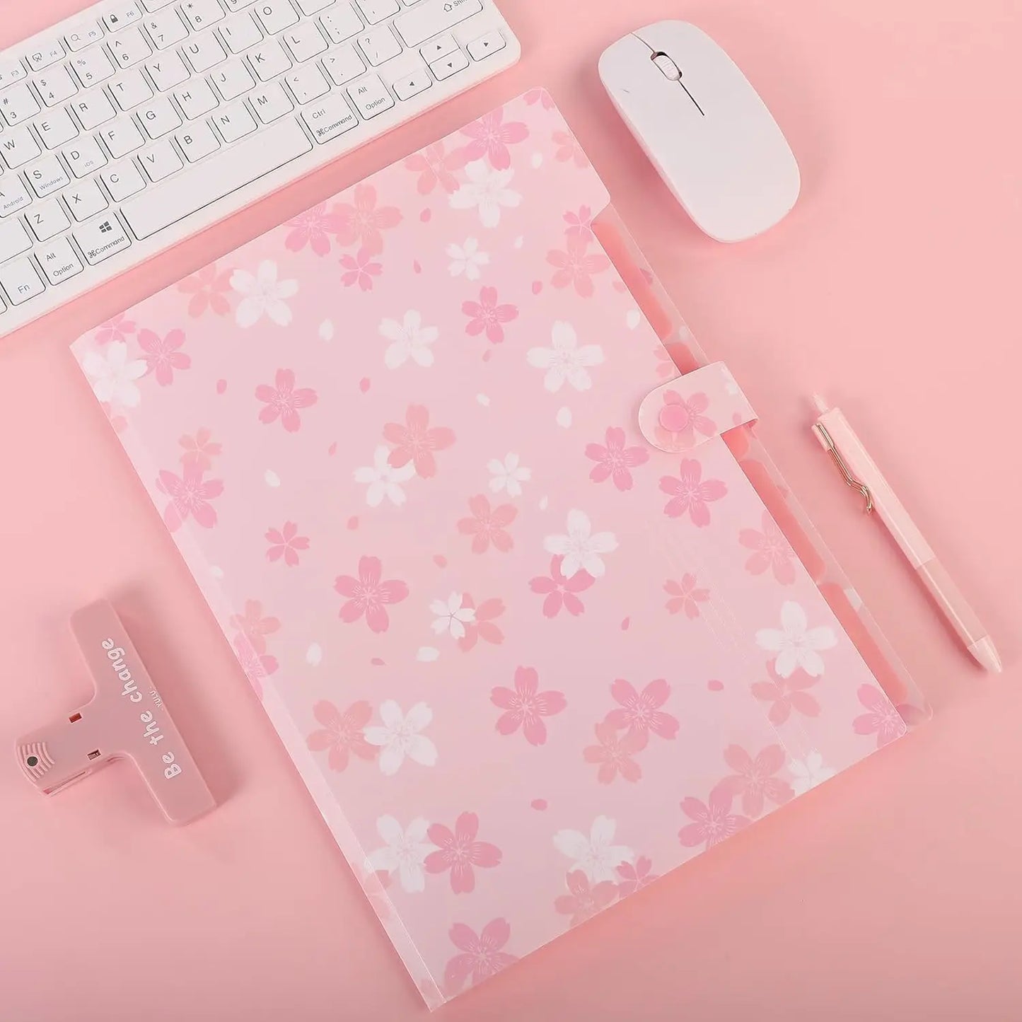 Expanding File Folder With 5 Pockets Portable Document Organizer