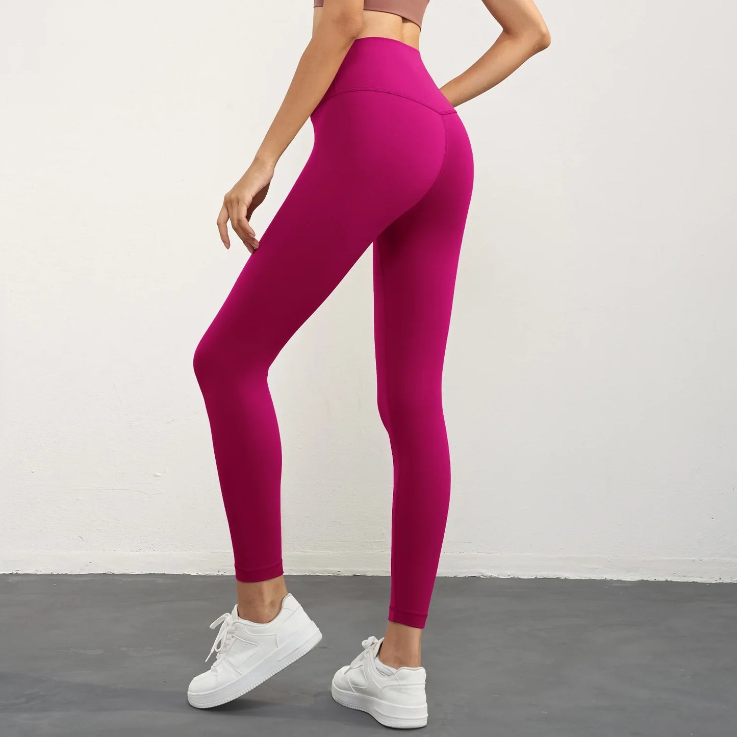 Women High Waist Yoga Leggings With Back Pocket For Gym