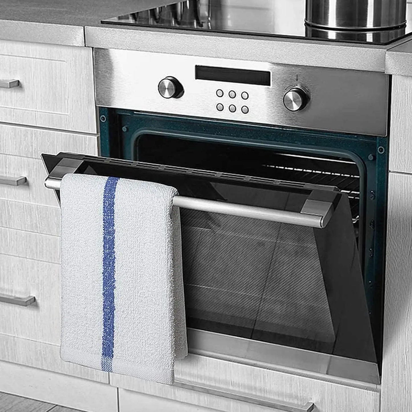 Bar Mop Blue Stripe Kitchen Towels 16x19 Inches Pack Of 60 100 Percent Cotton Double Stitched Absorbent Dish Towels