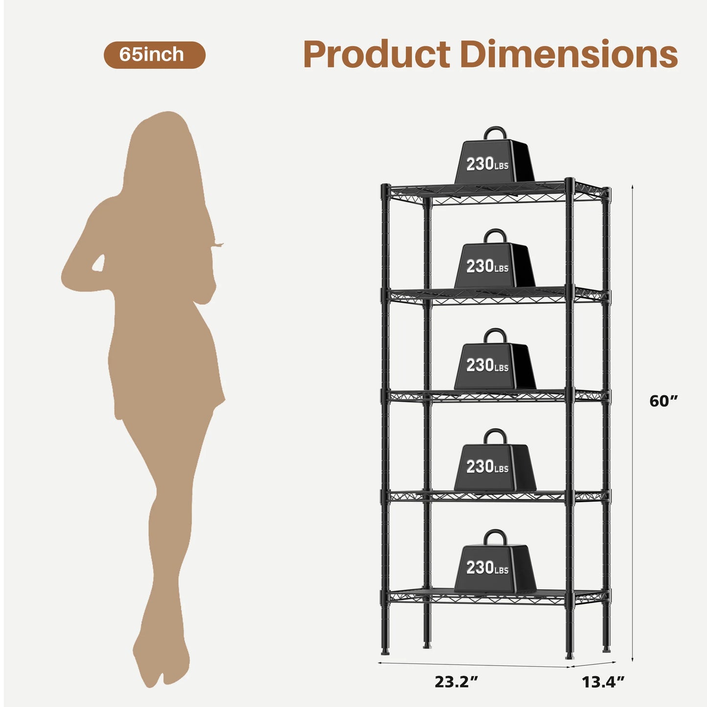 MCQ 3-5 Tier Metal Storage Shelves Adjustable Standing Storage Rack Shelf Heavy Duty Steel Shelving Unit Organizers for Home