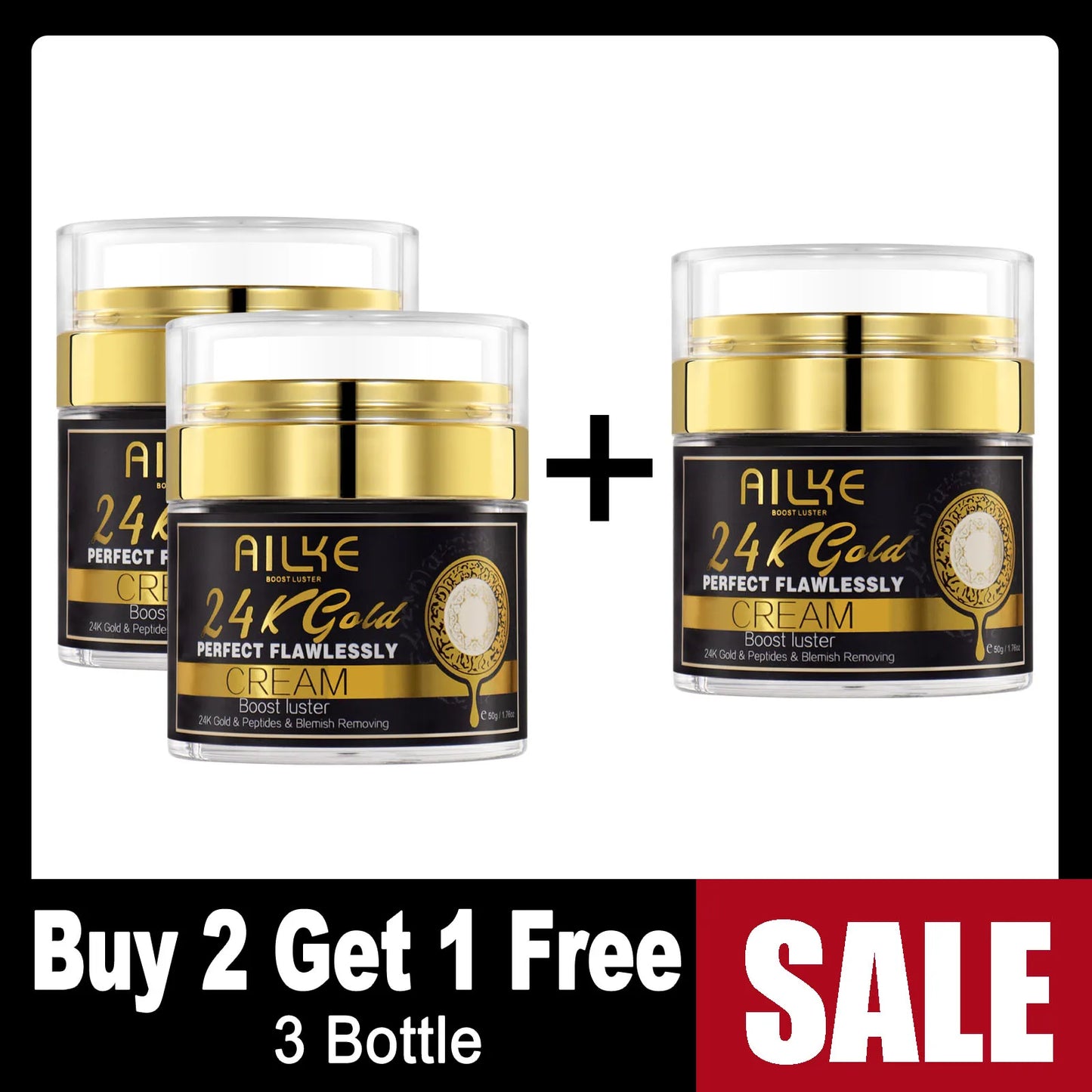 Ailke 24K Gold Collagen Cream Whitening Dark Spots Anti Aging Set