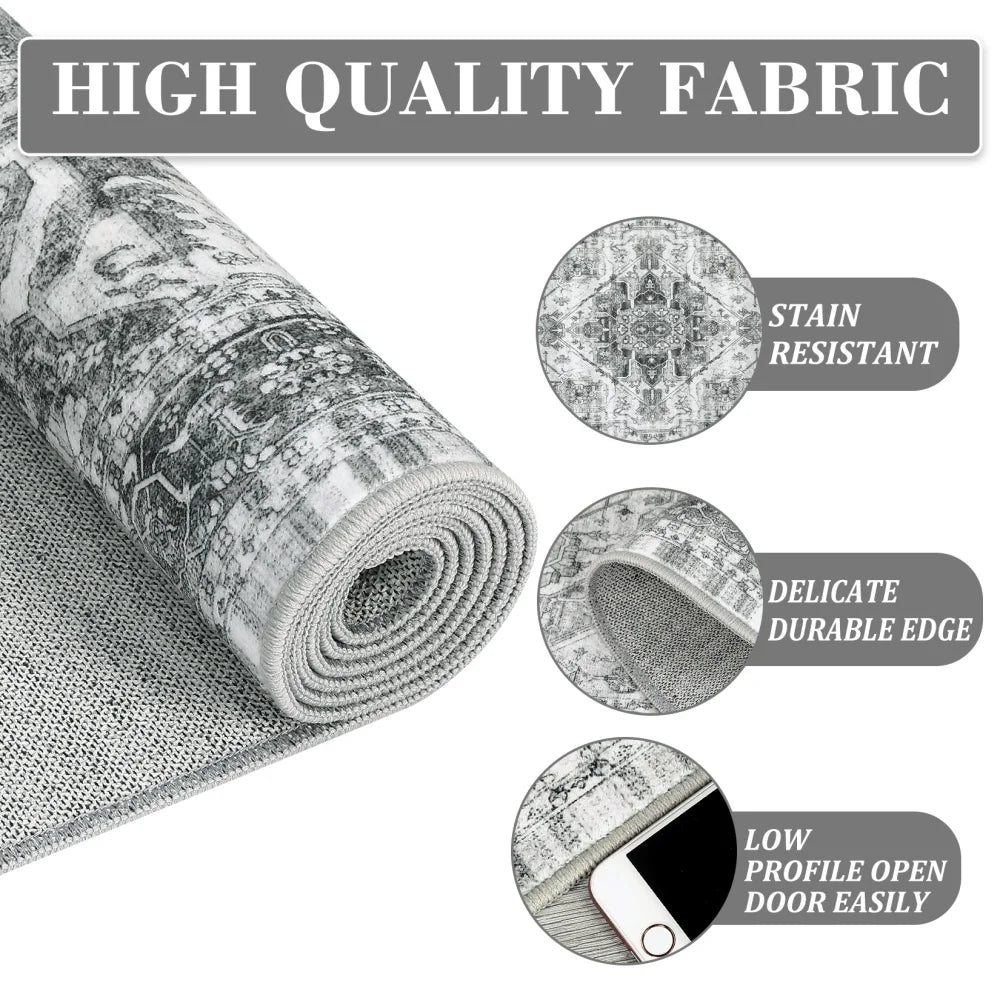 HobbyLane Washable Hallway Runner Rug Anti Slip Low Profile
