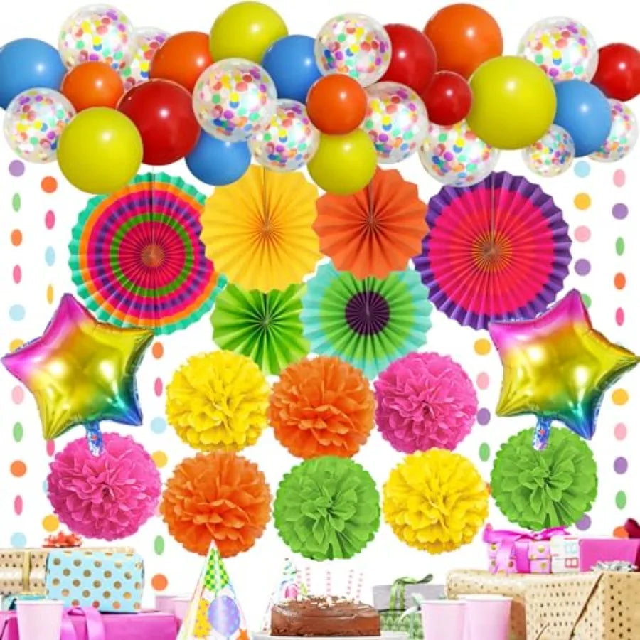 Party Decorations, Paper Pompom Balloon Garland Party Supplies for Women Girl Party Birthday Valentine's Day Baby Shower Bachel