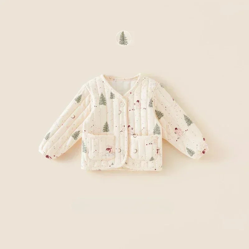 CN Kids Velvet Jacket Nordic Style Warm Lined Coat