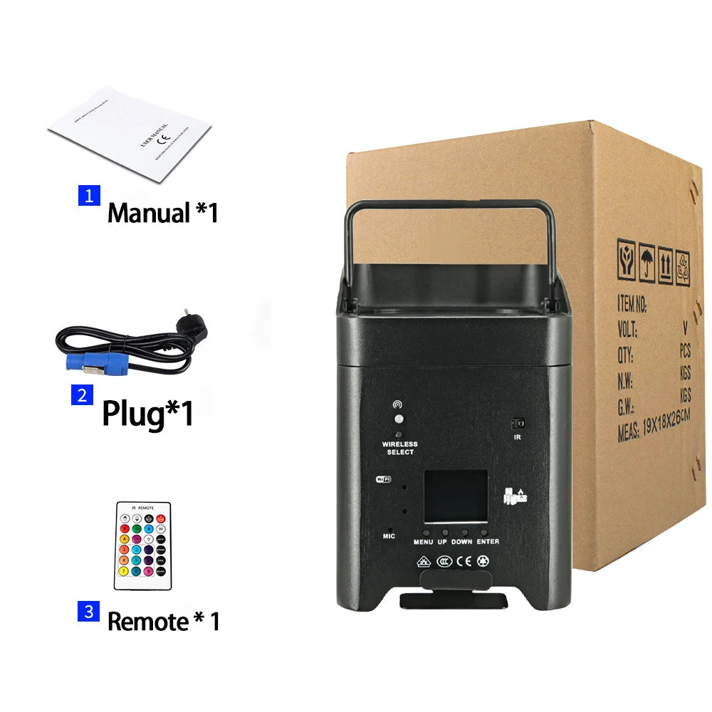 GOTSTAGE Wireless 6-in-1 RGBAW UV Par Light with Remote