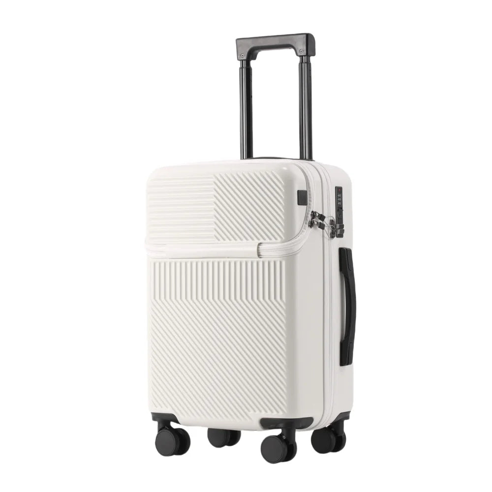 20 22 24 26 Inch Polycarbonate Carry On Rolling Luggage With Swivel Wheels Combination Lock Multi Purpose Travel Case