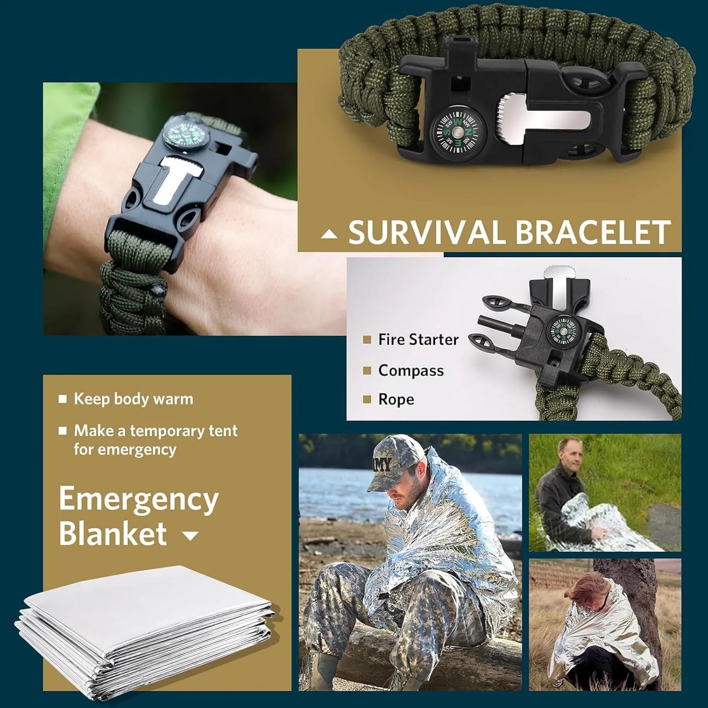 Hign-concerned Survival Kit 13 in 1 Outdoor Gear Essentials