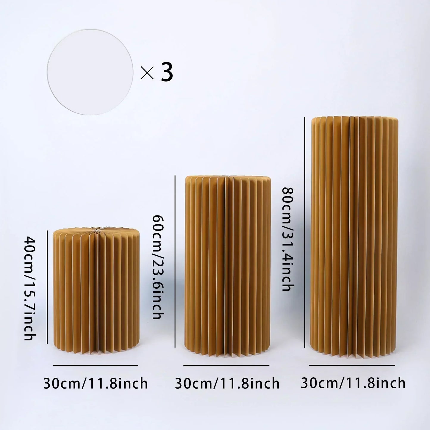 Foldable Paper Columns Cylinder Stands for Wedding and Party Decor