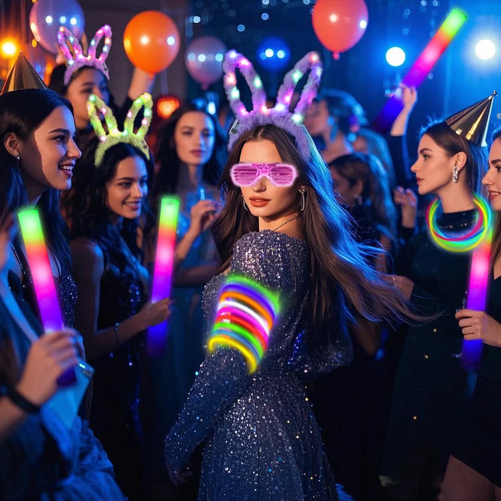 260Pcs Glow Party Decorations Set Neon Lights For Weddings Parties