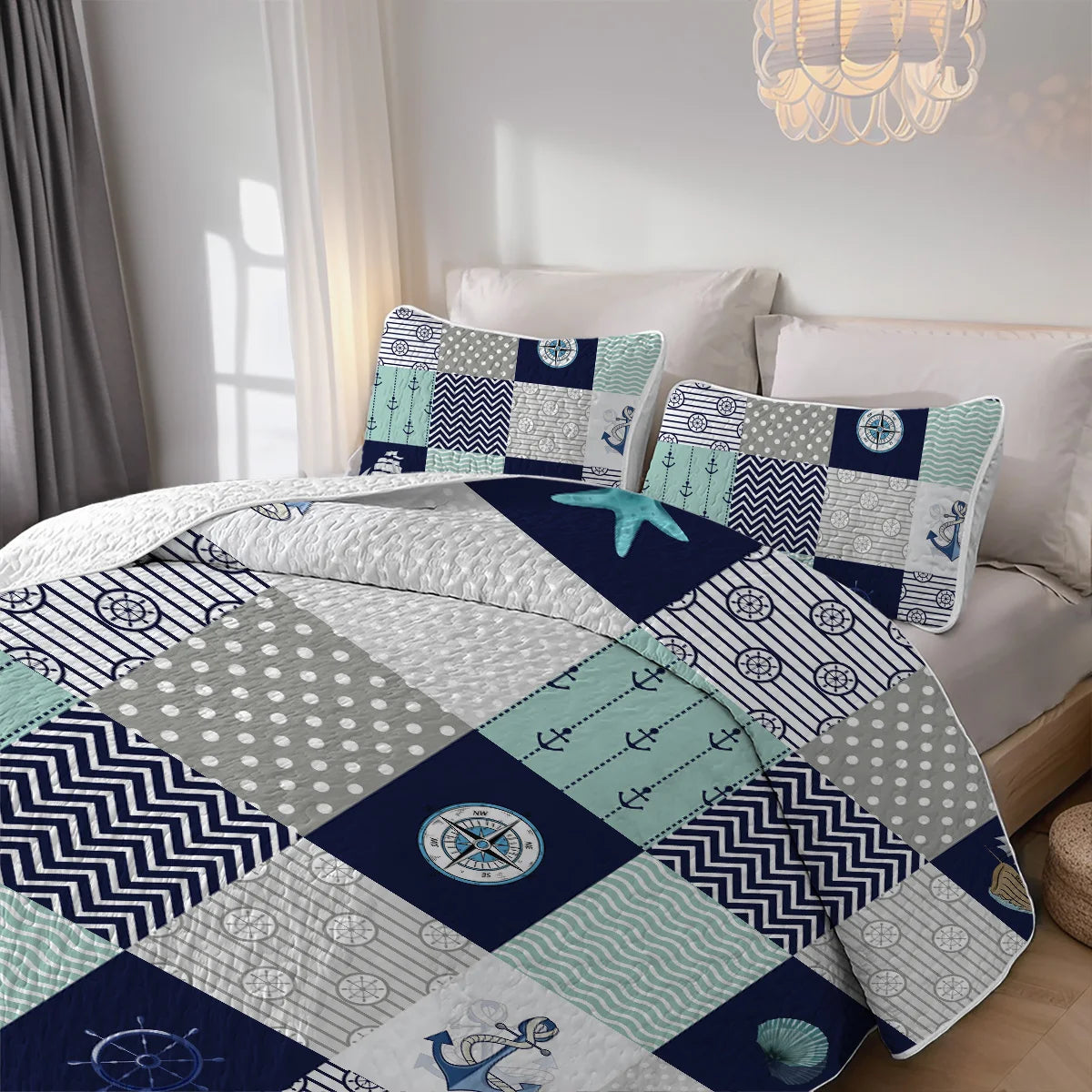 Craft of Weaving Navigation Printed Quilt Set Bedding