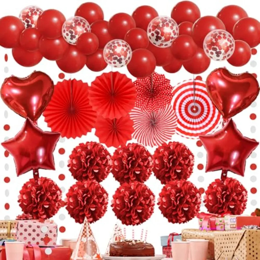 Party Decorations, Paper Pompom Balloon Garland Party Supplies for Women Girl Party Birthday Valentine's Day Baby Shower Bachel