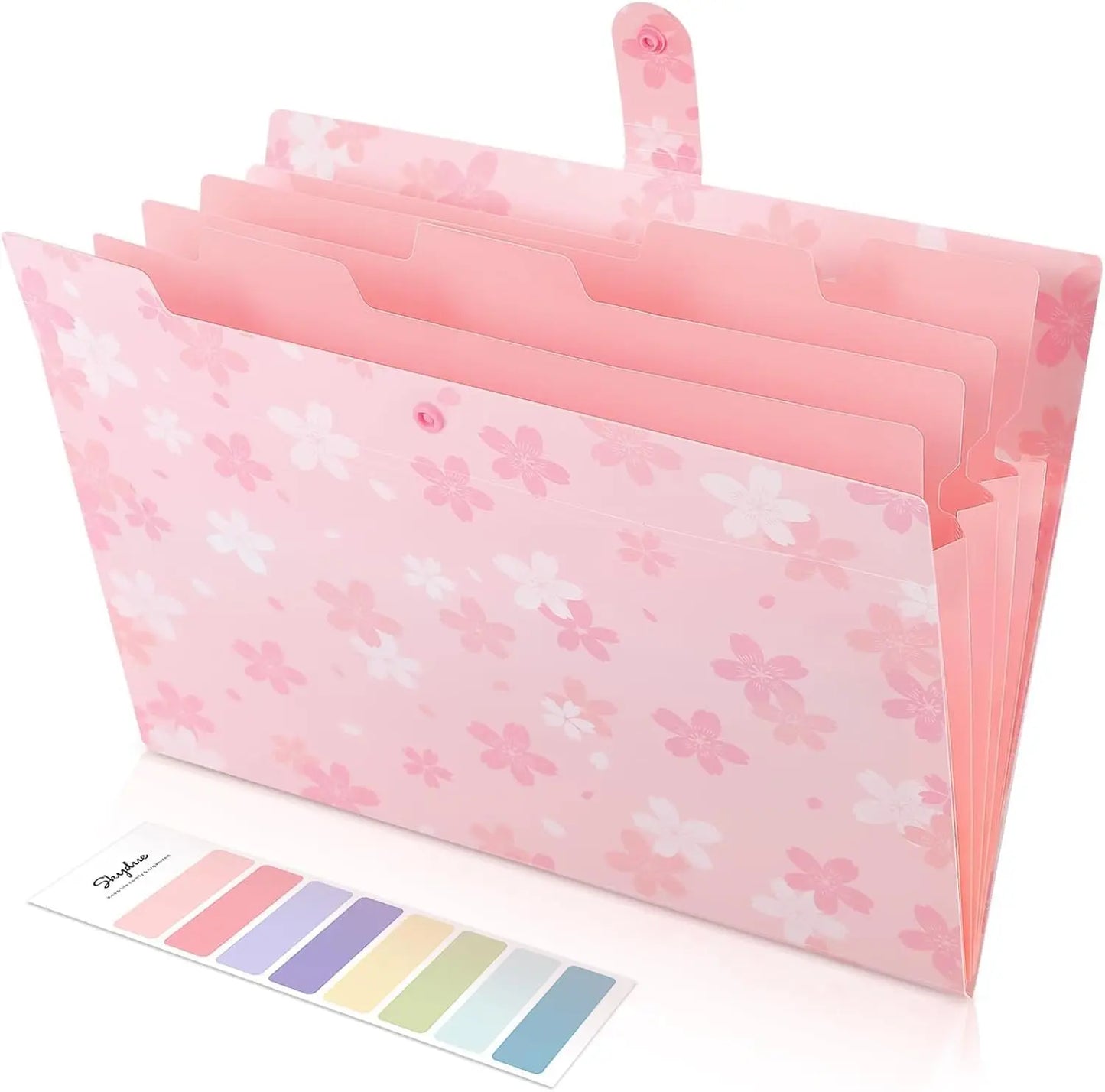 Expanding File Folder With 5 Pockets Portable Document Organizer