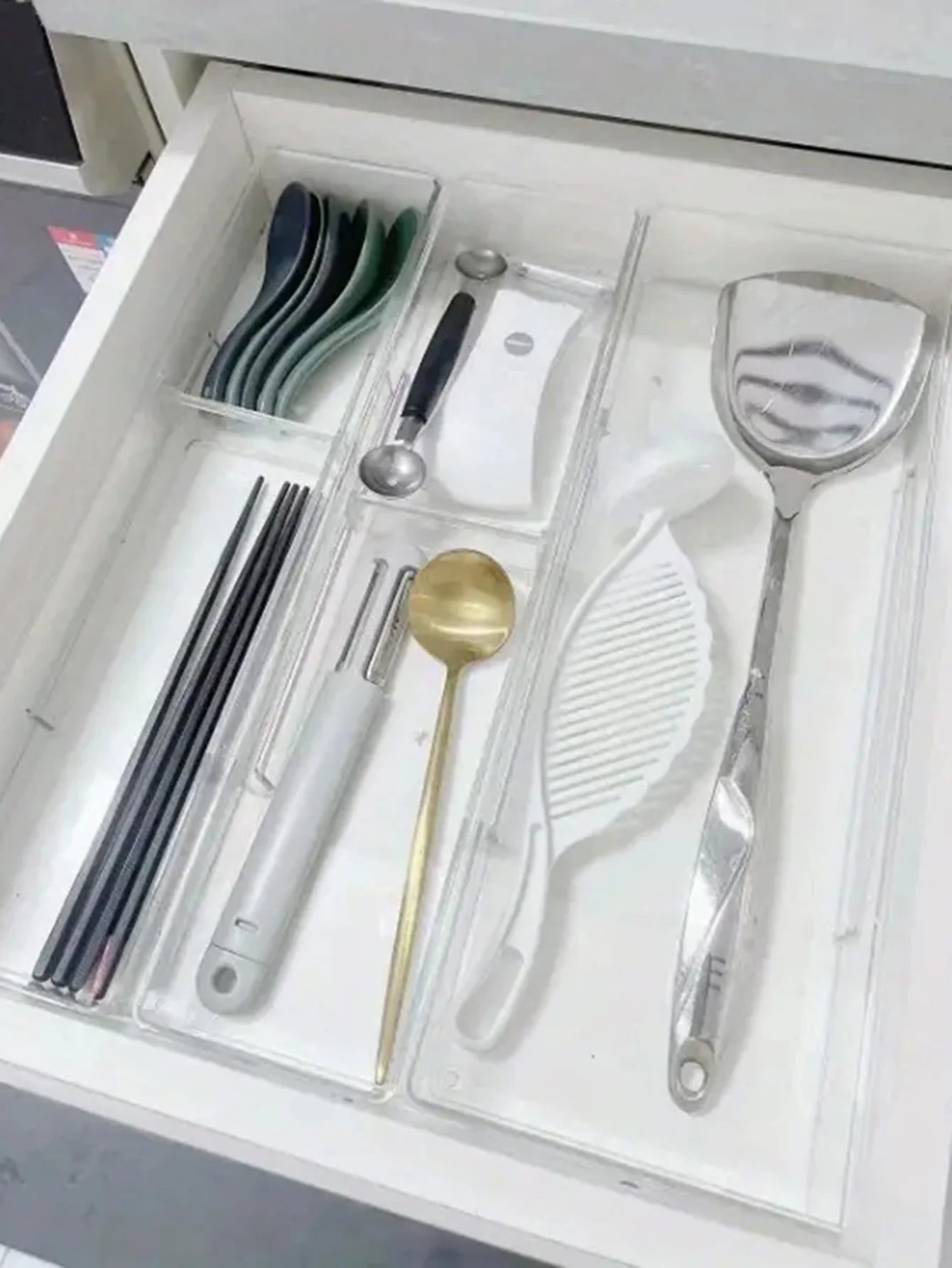 Drawer Storage Box Set 44pcs Transparent Plastic Organizer