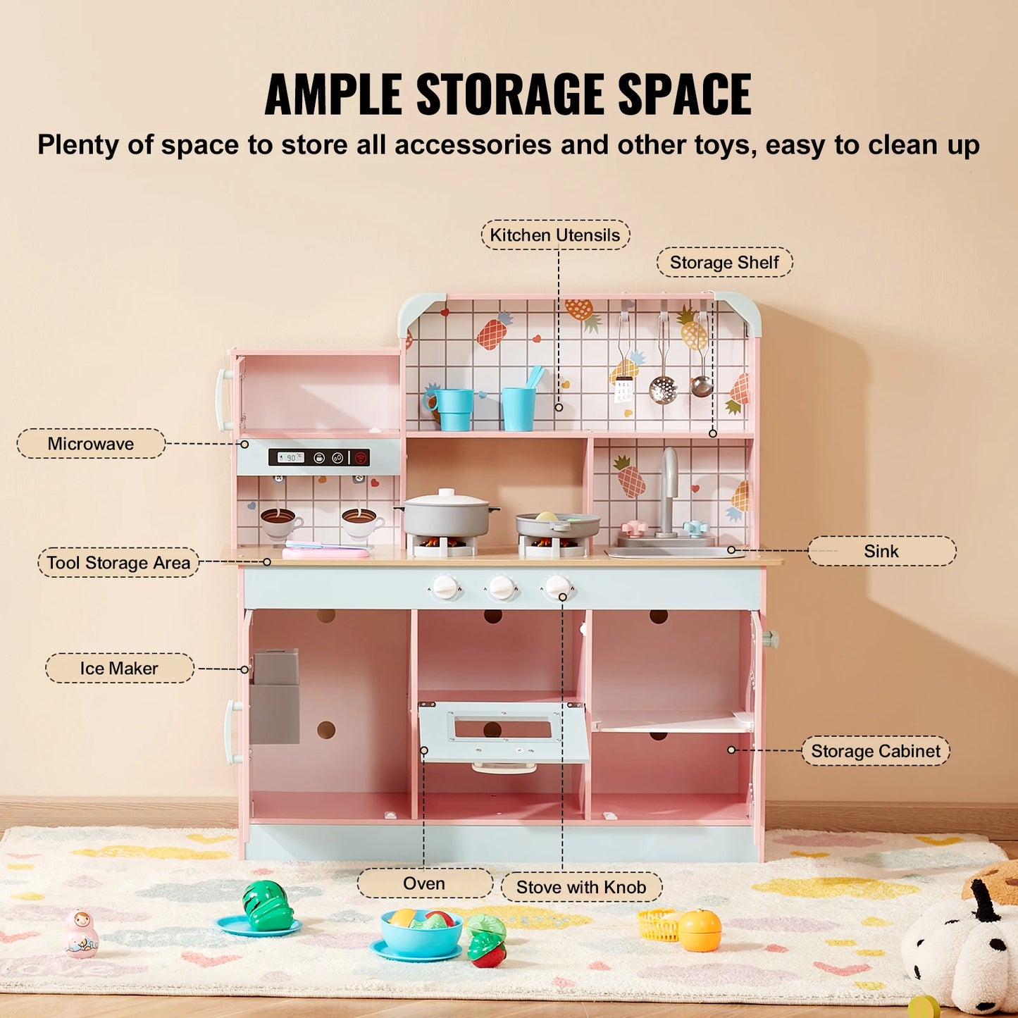 SucceBuy Pretend Play Cooking Toy For Kids Chef Playset