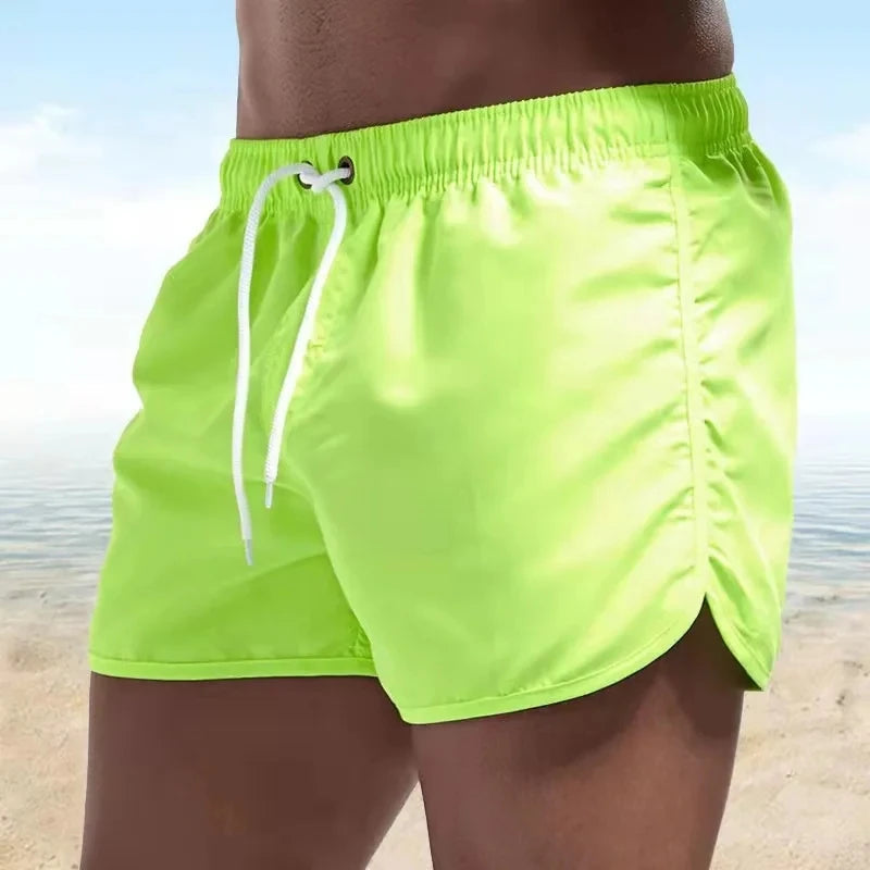 Men's Low Waist Surf Trunk Swim Short With Pockets Beach Board Shorts Bathing Suit Nylon Quick Dry
