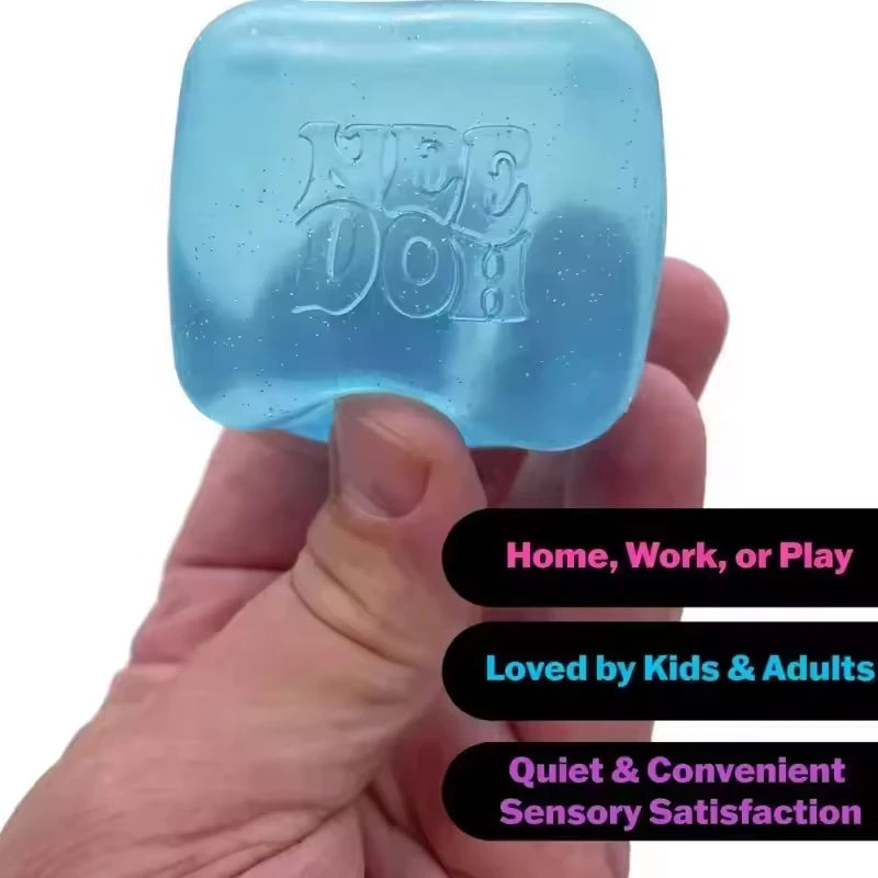 Glittery Waterdrop Shaped Squishy Sensory Toy For Stress Relief