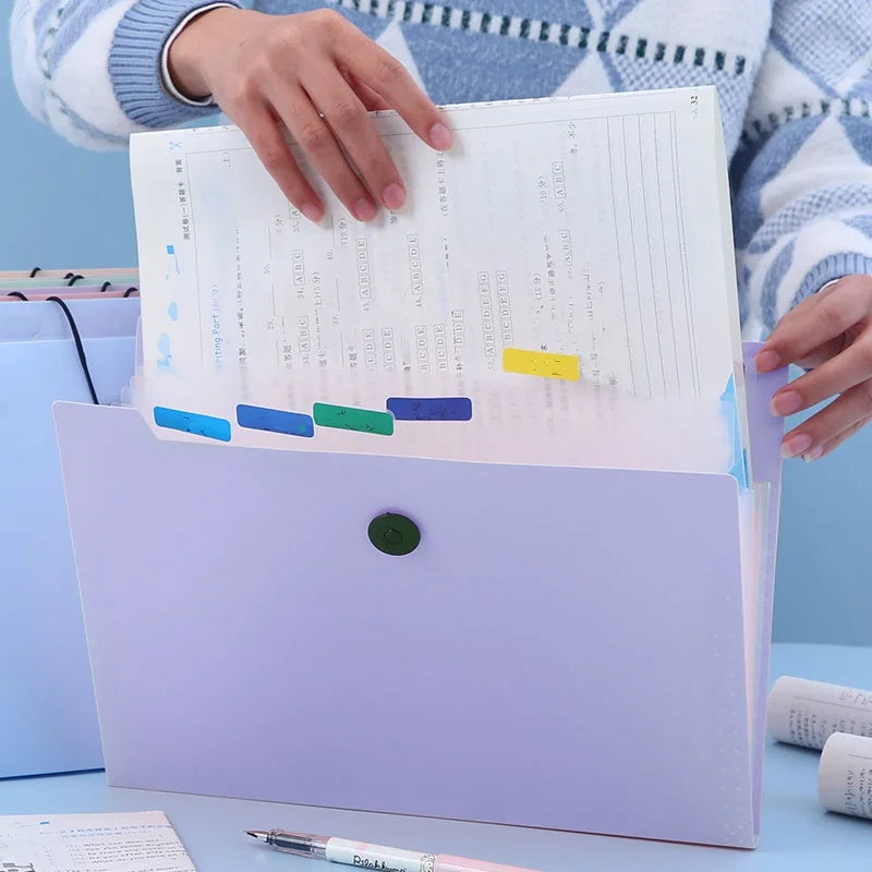 Expanding File Folder 5 Pocket For Documents Portable Office