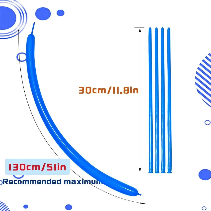 Premium Blue Long Balloons 260 Twisting Animals Magic Balloons For Birthday Party Decoration 100 Pcs
